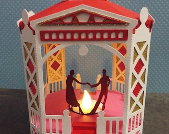 3D SVG and studio file Dancing in the light Valentine lantern set.