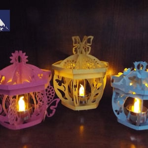 3D SVG, studio and PDF files 3 Butterfly Lanterns