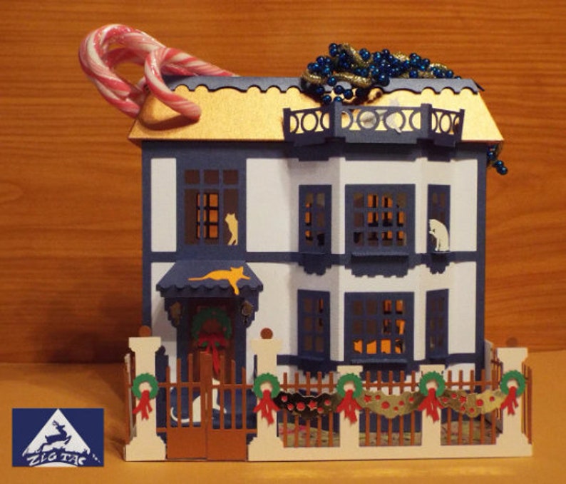 3D SVG and Studio File CHRISTMAS Cat House Etsy