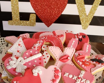Fake Faux Hand-Crafted Designer Valentine Cookies, Display, Props