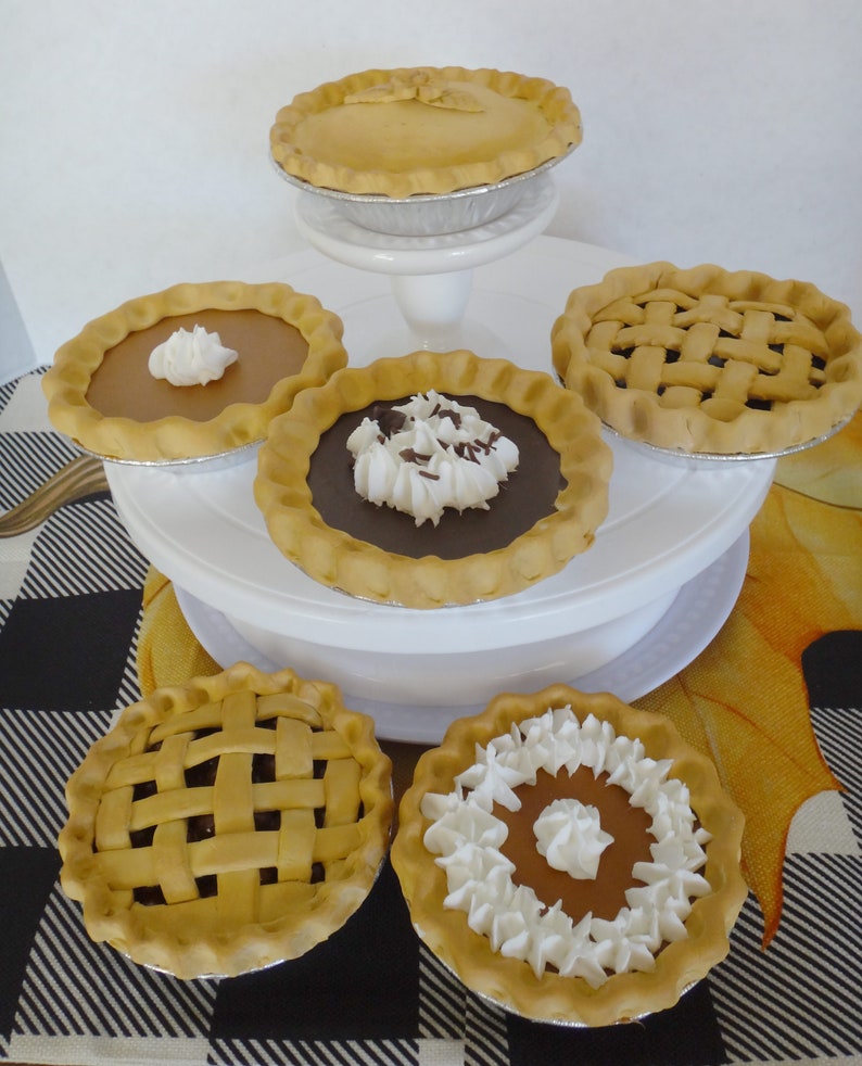 4 Pumpkin, Cherry, Blueberry, Apple, Chocolate , Banana Cream & Peach