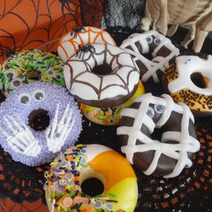 Faux Halloween Donuts Fake Bake/Food /Display/Props/ Centerpieces/ Favors