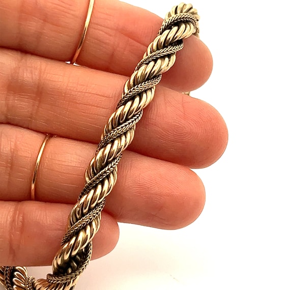 7 mm Heavy Vintage Rope Bracelet, Stamped 12k GF … - image 1
