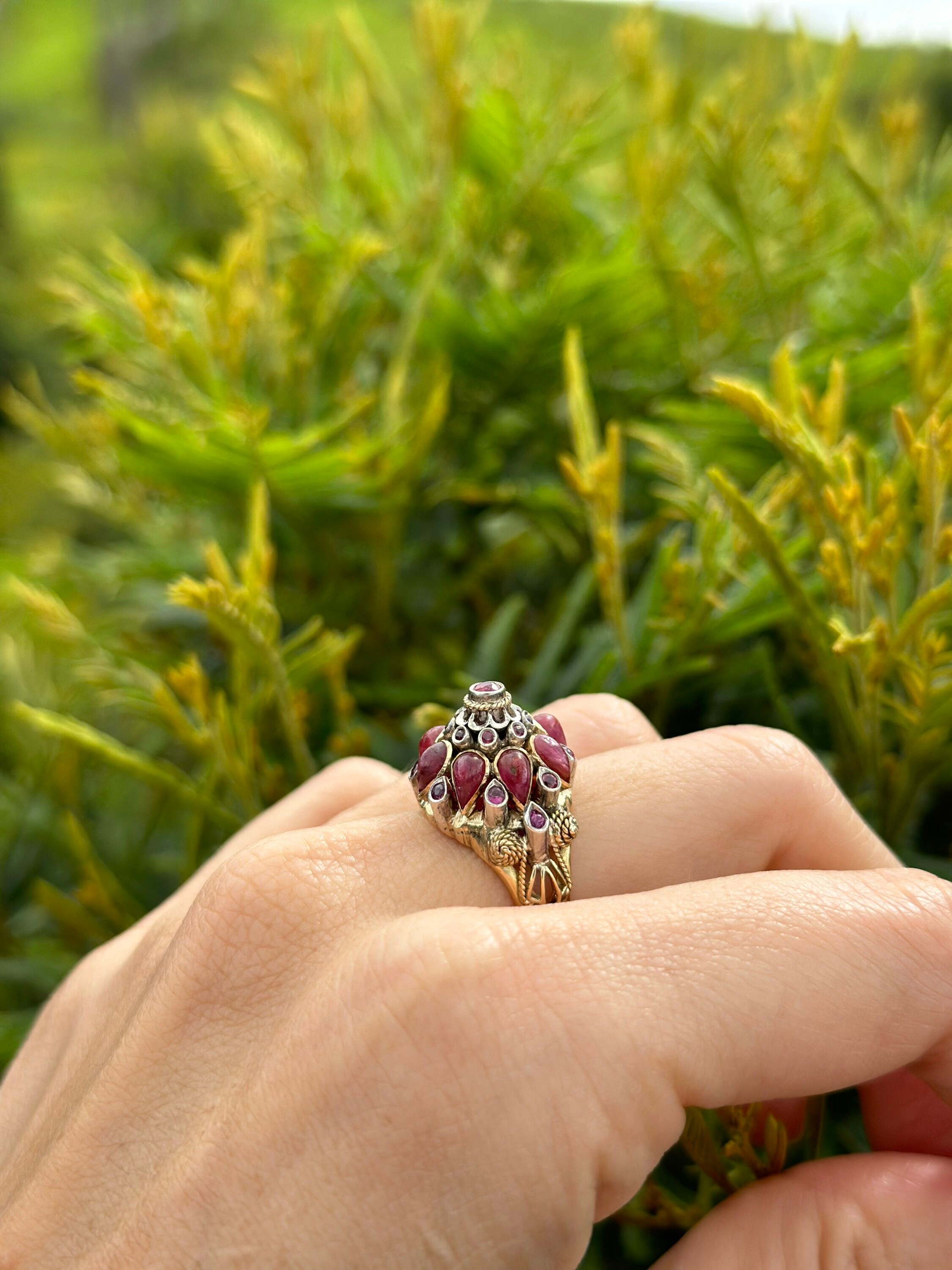 Victorian 18k Ruby Ring | 18k and J Q Hallmark Stamped Victorian 18k Ruby Ring | 18k and J Q Hallmark Stamped
