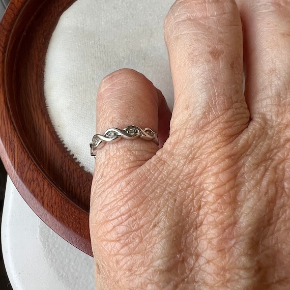 Braided Diamond 7 Stone Ring ~ Stackable Layering… - image 8