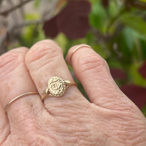 Vintage 14k Gold Initial T Signet Ring – Hawaiian, Size 6 #601