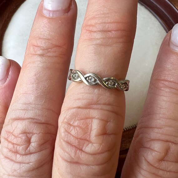 Braided Diamond 7 Stone Ring ~ Stackable Layering… - image 9