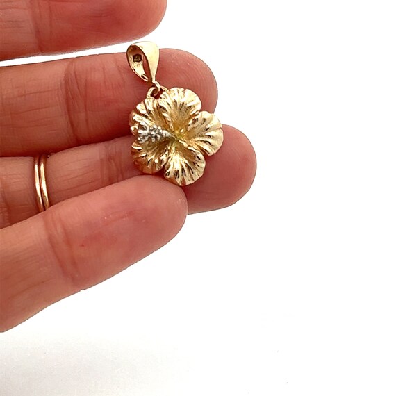 14k Vintage Charms | Clover, Hibiscus, Diamond Ma… - image 8