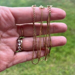Vintage 14k Sold Gold Chain Bracelet, Single, Double or Triple Strand 7 inch #488