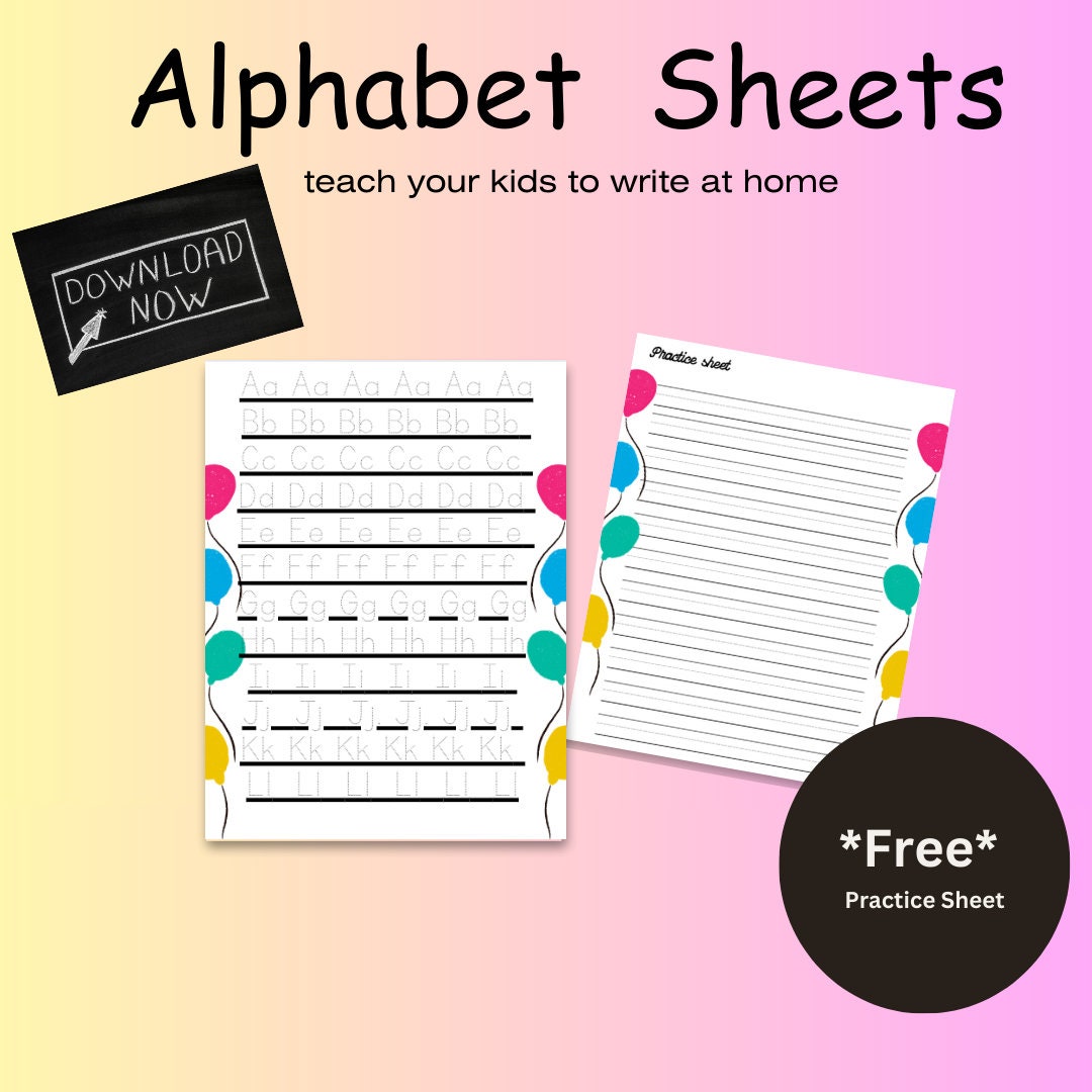 Learn to Write Alphabet Alphabet Practice Practice Sheets - Etsy