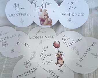 Winnie the Pooh Printable Baby Milestone Cards - Etsy