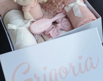 Baby Gift Box | Baby Girl Gift | Baby Shower Gift | Christening Gift | Pink Gift Box