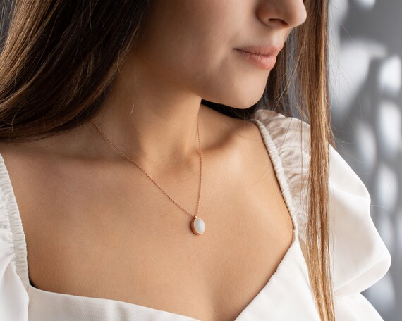 Moonstone Necklace Minimalist Handmade Gift Handmade Jewelry