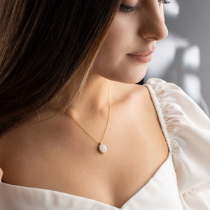 Moonstone Necklace minimalist handmade gift handmade jewelry  minimalist necklace minimalist jewelry  birthday gift gift for her
