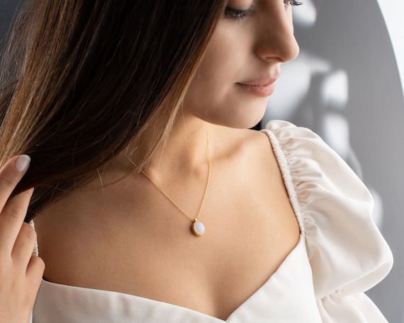 Moonstone Necklace Minimalist Handmade Gift Handmade Jewelry