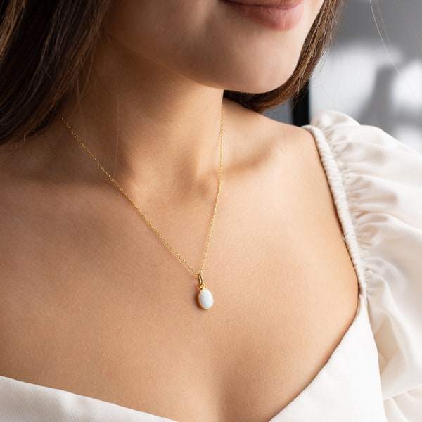 Opal Necklace | handmade jewelry | gift for her | opal jewelry | necklaces for her | minimalist | opal | minimalist jewelry