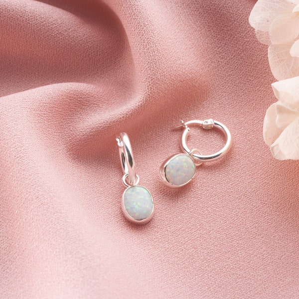 Witte opaal oorbellen / handgemaakte oorbellen / opaal / opaal oorbellen zilver / dames cadeau / opaal / cadeau voor haar / minimalistische oorbellen