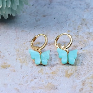 Dainty golden earrings butterfly
