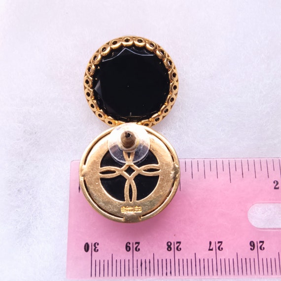 VTG Butler Gold Plated Black French Jet Glass Rou… - image 9