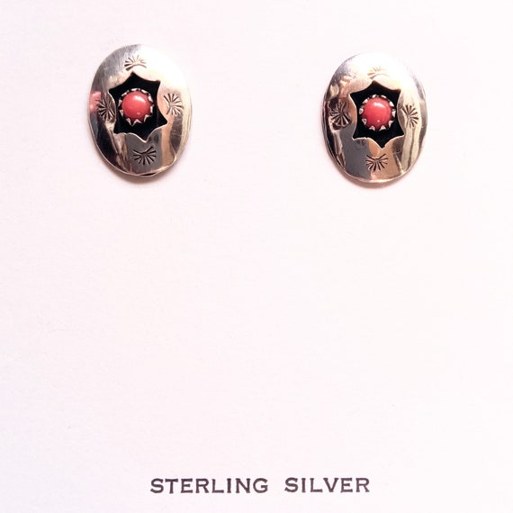VTG Navajo 925 Sterling Silver & Red Coral Star S… - image 9