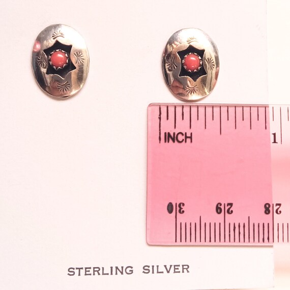 VTG Navajo 925 Sterling Silver & Red Coral Star S… - image 6