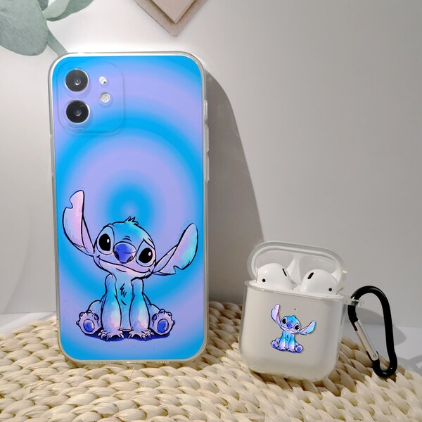 Cute Stitch phone case for iphone 7/8 X/Xs Max XR 11 12 13 14 Pro Max Cover Case And Airpods 1/2/3 pro cases airpods case