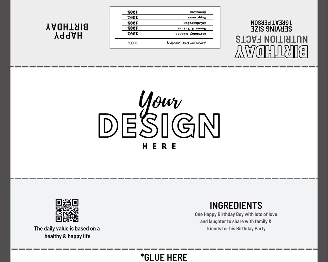 Chocolate Bar Wrapper Template Blank Editable Canva Template Etsy Australia