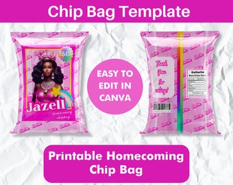 Modèles DIY Vote Homecoming Queen, Sac de collation de campagne de classe, Campagne de retrouvailles, Vote Homecoming Queen Chip Bag, Bouteille, Emballage