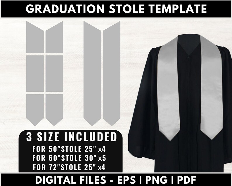 Graduation Stole Template Graduation Stole Svg Stole - Etsy