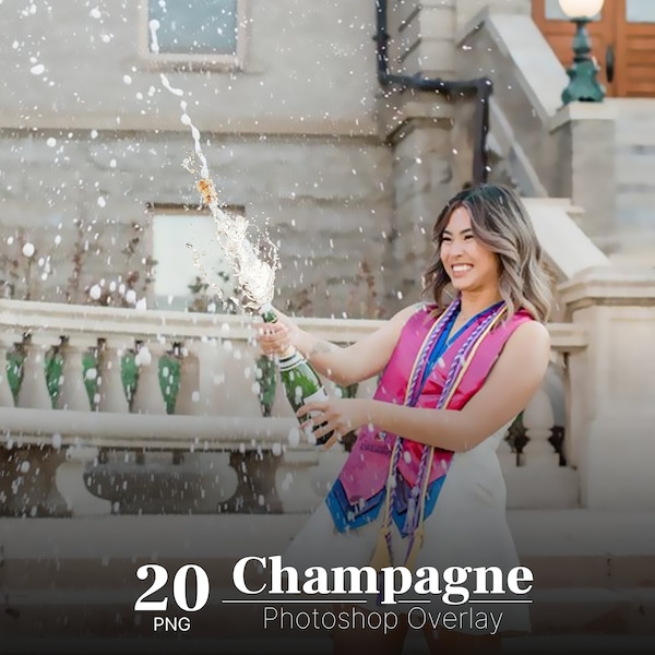 Champagne Spray Overlays, Graduation Champagne Overlay, Champagne Pop Overlay Photoshop, Graduation Party 2023, Water Splash Overlay