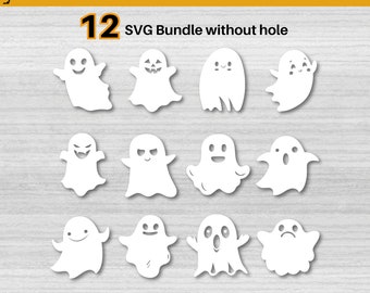 Halloween Geister Bundle SVG, Halloween svg, 12 hängende Geister, niedlicher Geist svg, Glowforge Geist Bundle svg, SVG Eps Dxf Ai Instant Download