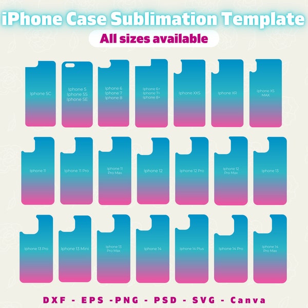27 iPhone Sublimation Template, Phone Case Template Pack Svg, Cricut Vector Bundle, Sublimation Template for Phone Cases Clipart Plotter