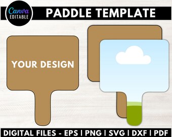 Droog wissen antwoord paddle sjabloon SVG, lege paddle Board sjabloon, fan sjabloon, afstuderen notities sjabloon, Canva sjabloon, Instant Download