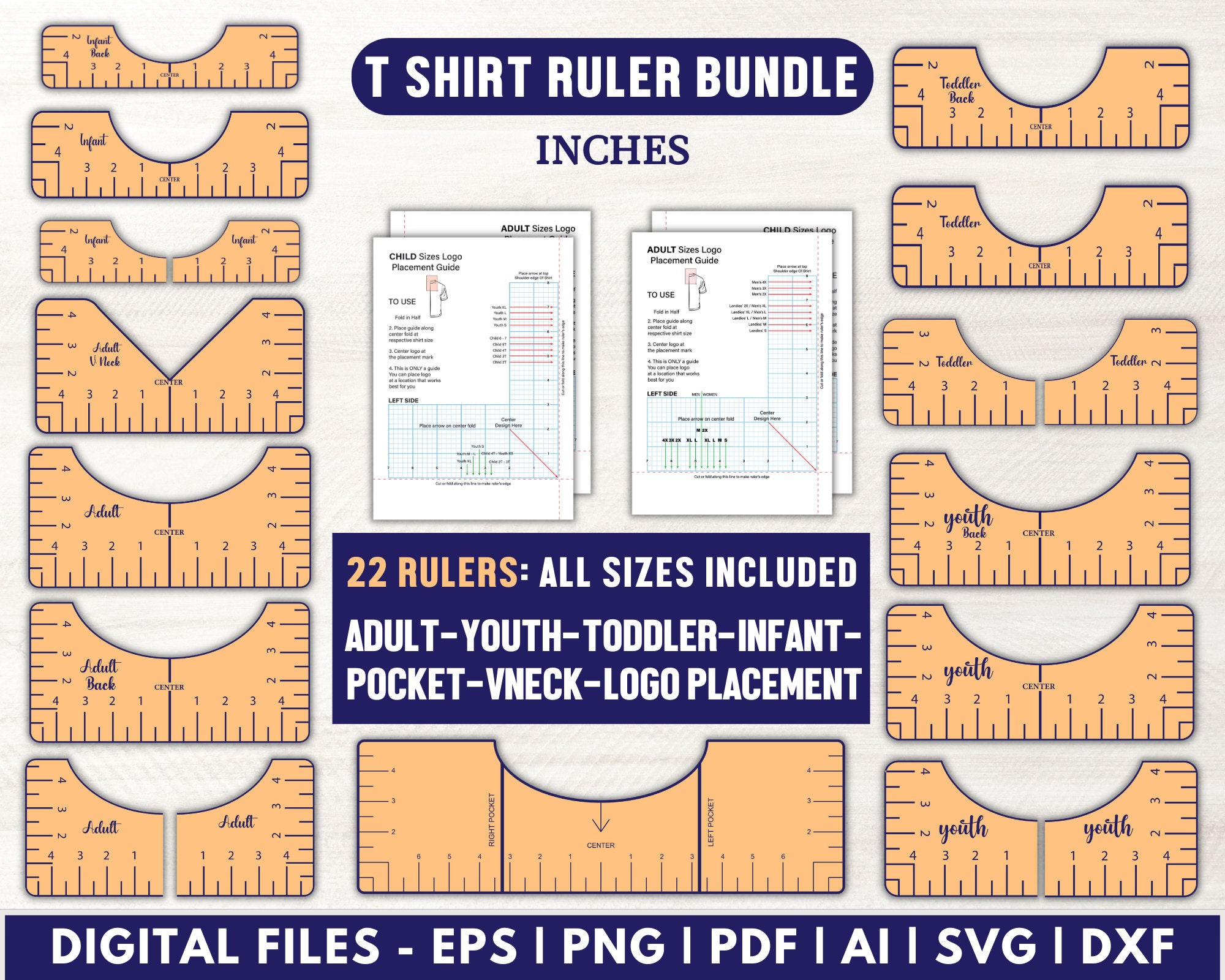 T-Shirt Alignment Tool SVG Glowforge files, Printable PDF