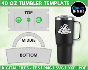 40oz Tumbler Template, Tumbler Sublimation Template, 40 Oz Tumbler wrap svg, Blank Tumbler Wrap Template, Printable, Instant Download