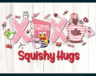 Squishy Valentine Png, Valentine Squishmallow Png, Cute Squishmallow Girl Png, Squishmallow Clipart, Squish Squad Valentine Png Sublimation