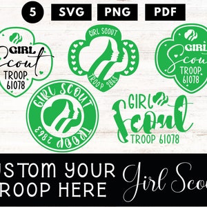 Girl Scout Text for Troop Tshirt Svg, Custom Girl Scout Troop Number Logo, Custom SVG, PNG, PDF, Girl Scouts Troop svg, Digital File