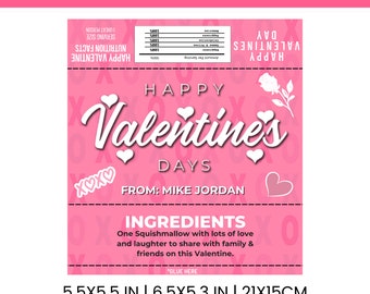 Valentines Candy Bar Wrapper Template, Valentine Chocolate Bar & Candy Bar Wrapper Template Canva Editable Template Instant Download