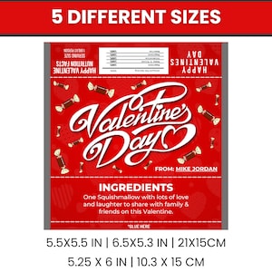 Valentines Candy Bar Wrapper Template, Valentine Chocolate Bar &amp; Candy Bar Wrapper Template ...
