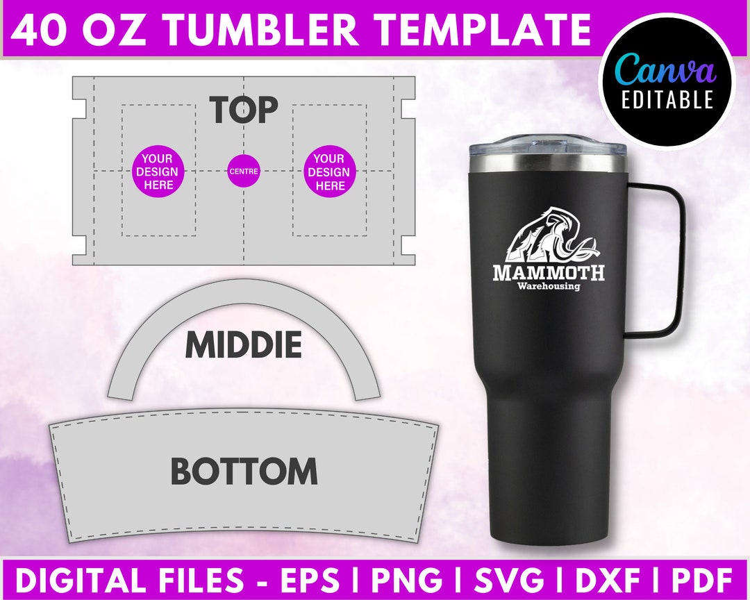 40oz Tumbler Template Blank Tumbler Wrap Template Tumbler Sublimation