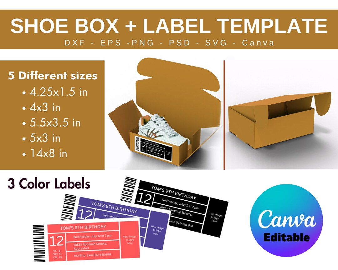 Shoe Box Favor Template Bundle Cricut Shoe Box Template Sneaker Box