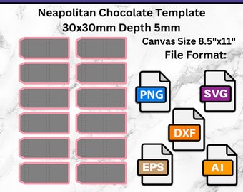 Modello di cioccolato napoletano, Svg, Eps, Png, dxf, Ai, Canva modificabile e stampabile, 8,5x11, Download istantaneo