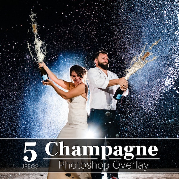 Champagne Overlays, Champagne Popping Overlay, New Year Party, Champagne glass watercolor png, Wedding Champagne, champagne bottle