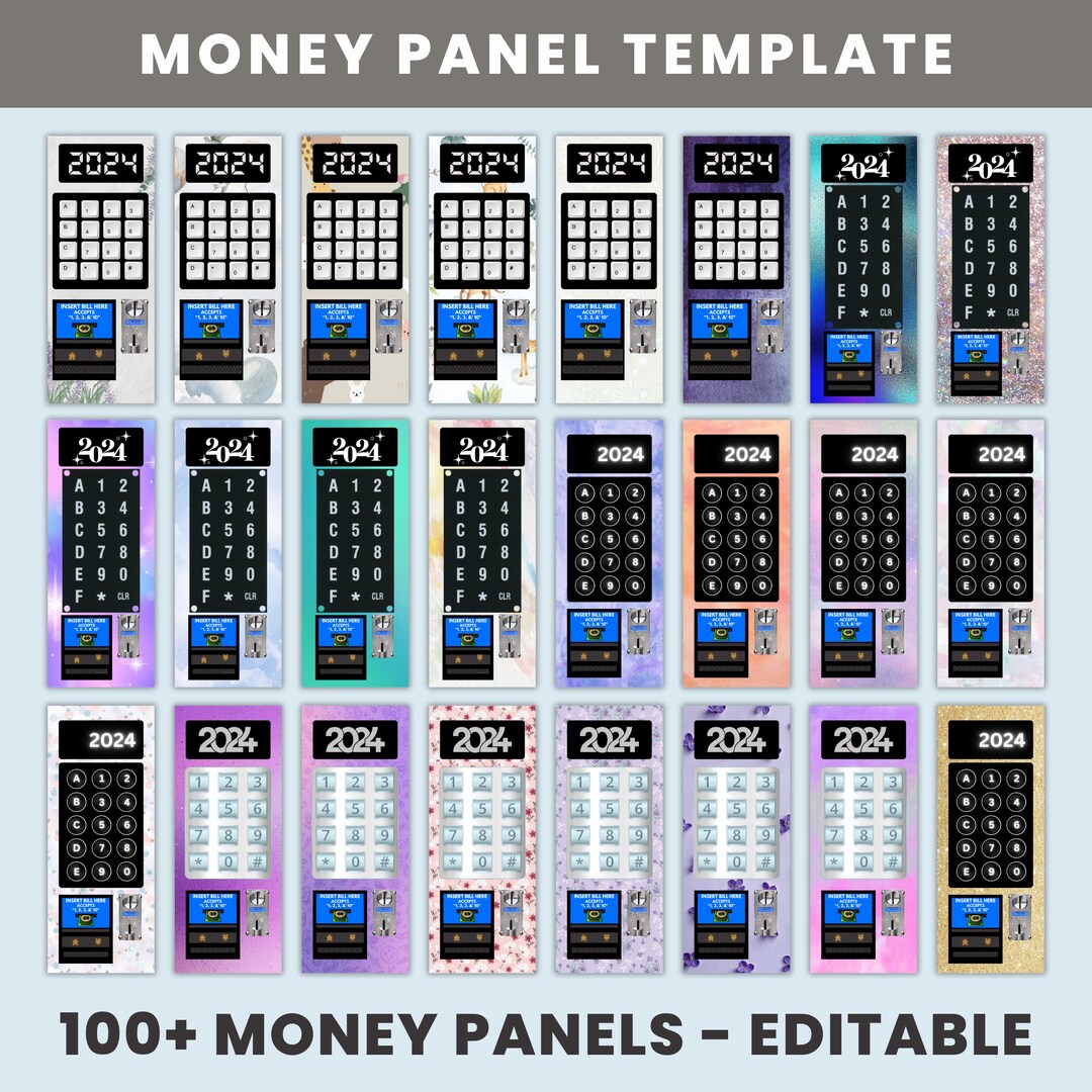 Vending Machine Money Panel Template, Editable Money Panel for Vending ...