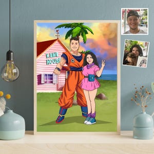 Anime Custom Portrait, Personalized anime, Anime Wall art, Custom Gift, Birthday, Wedding, Anniversary Gift