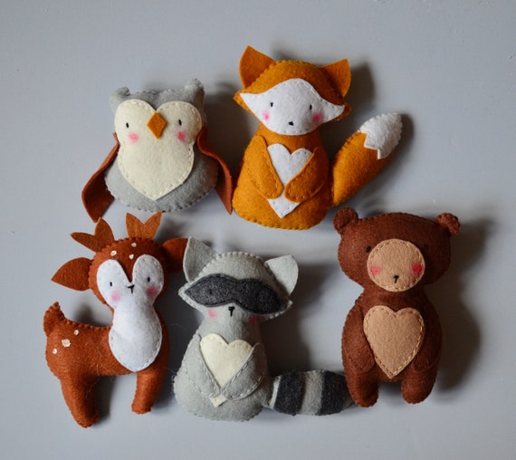 Felt Woodland Animals Woodland Mobile Animals Tiny Owl Fox - Etsy Felt Woodland Animals Woodland Mobile Animals Tiny Owl Fox - Etsy