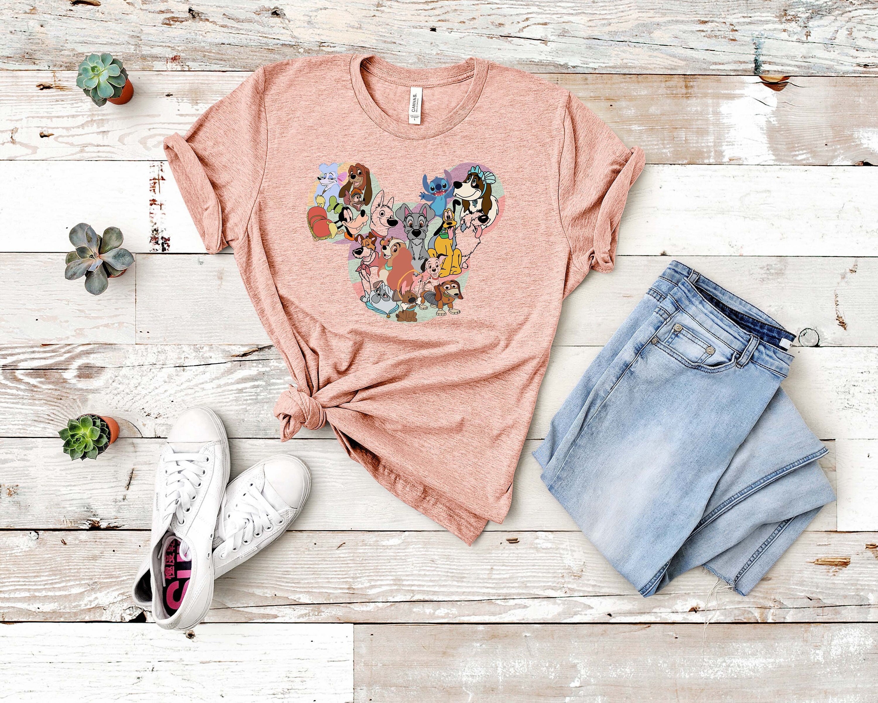 Discover Disney dogs Shirt, Mickey head Disney characters Tshirt Disney Ear Shirt