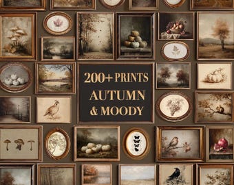 Vintage Autumn Print Bundle: 200+ Moody Fall Gallery Wall Set (Digital Download)
