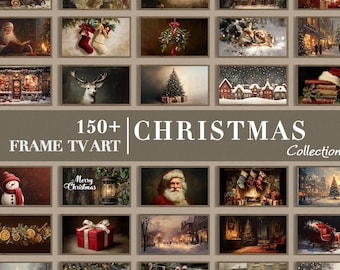Vintage Christmas Frame TV Art Set: 150+ Winter Holiday (Digital Download)