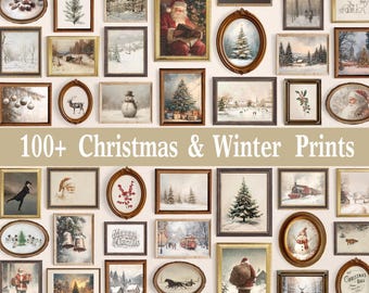 Vintage Christmas Gallery Wall Set: 100+ Winter Holiday Prints (Digital Download)